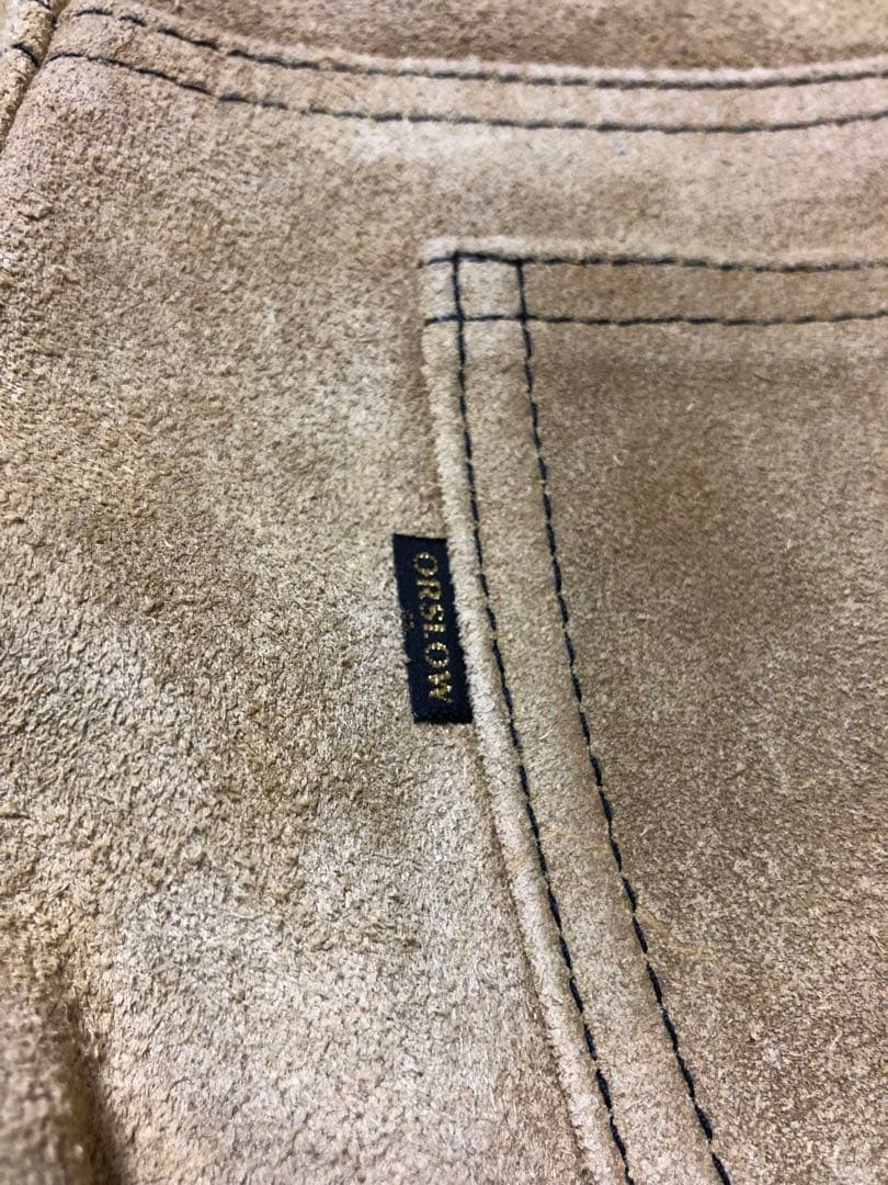 【美品】オアスロウ BEAMS ペンスリム レザーパンツ orslow