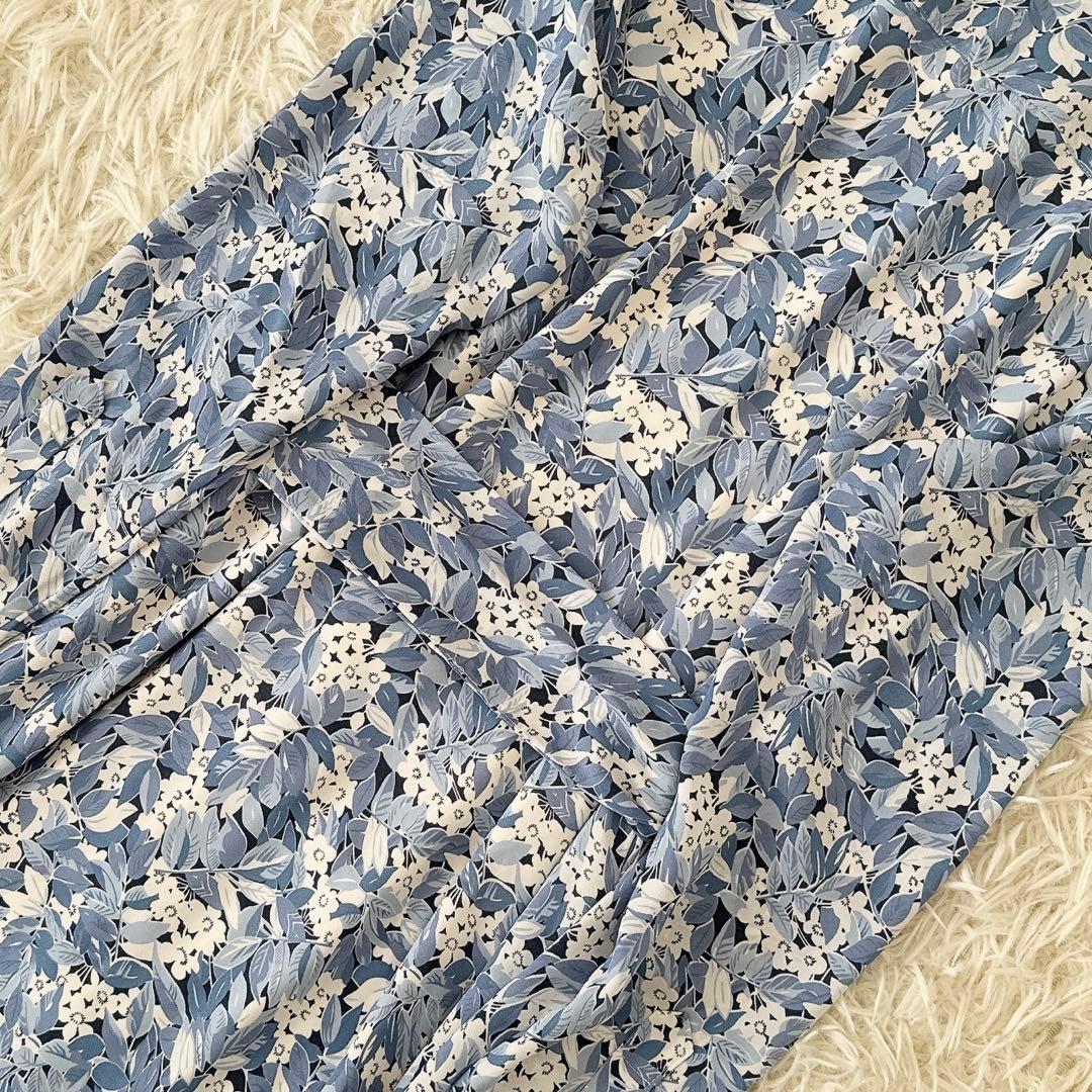 サイズ4 ローレンラルフローレン✨花柄 シャツワンピース ベルト 水色