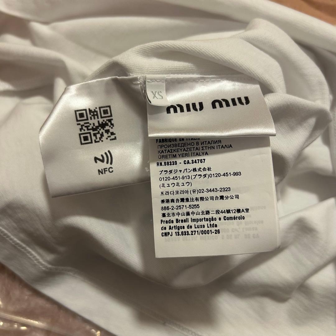 A*A様 正規品 miumiu ロゴtシャツ 白t xsサイズ