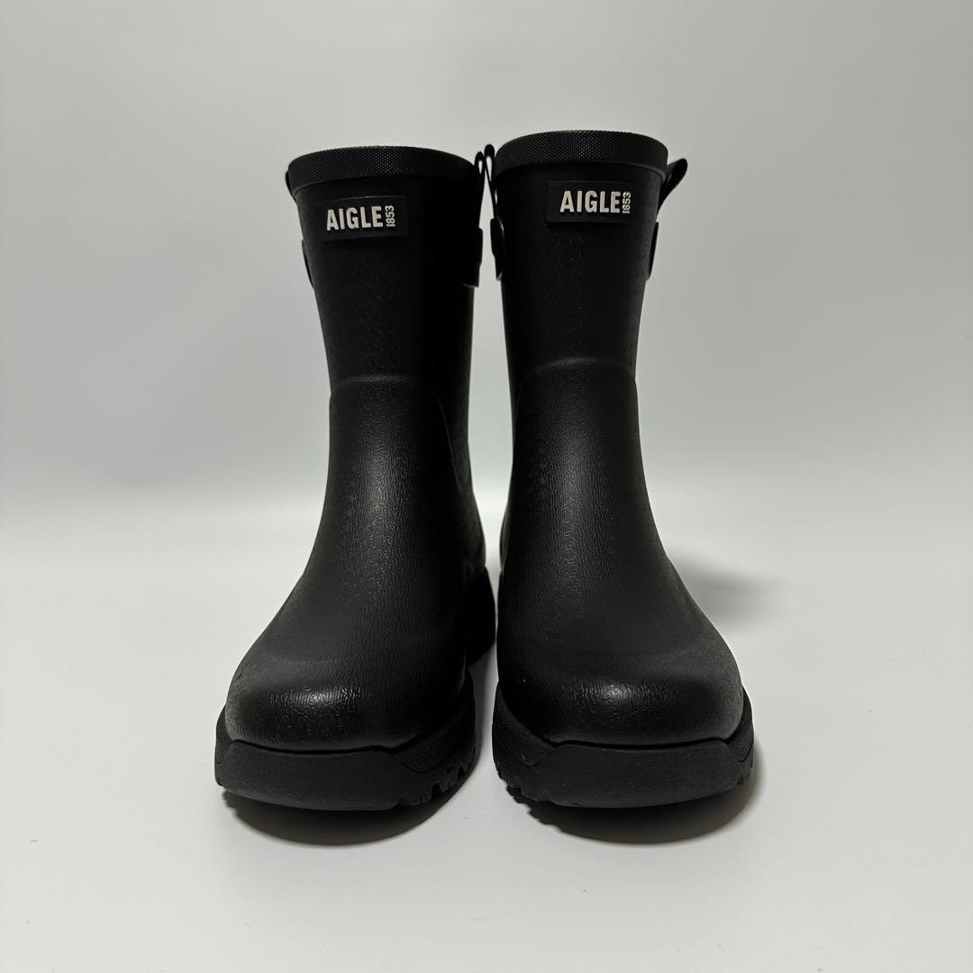 【超美品】AIGLEエーグル アリア ラバーブーツ22.5cmブラック