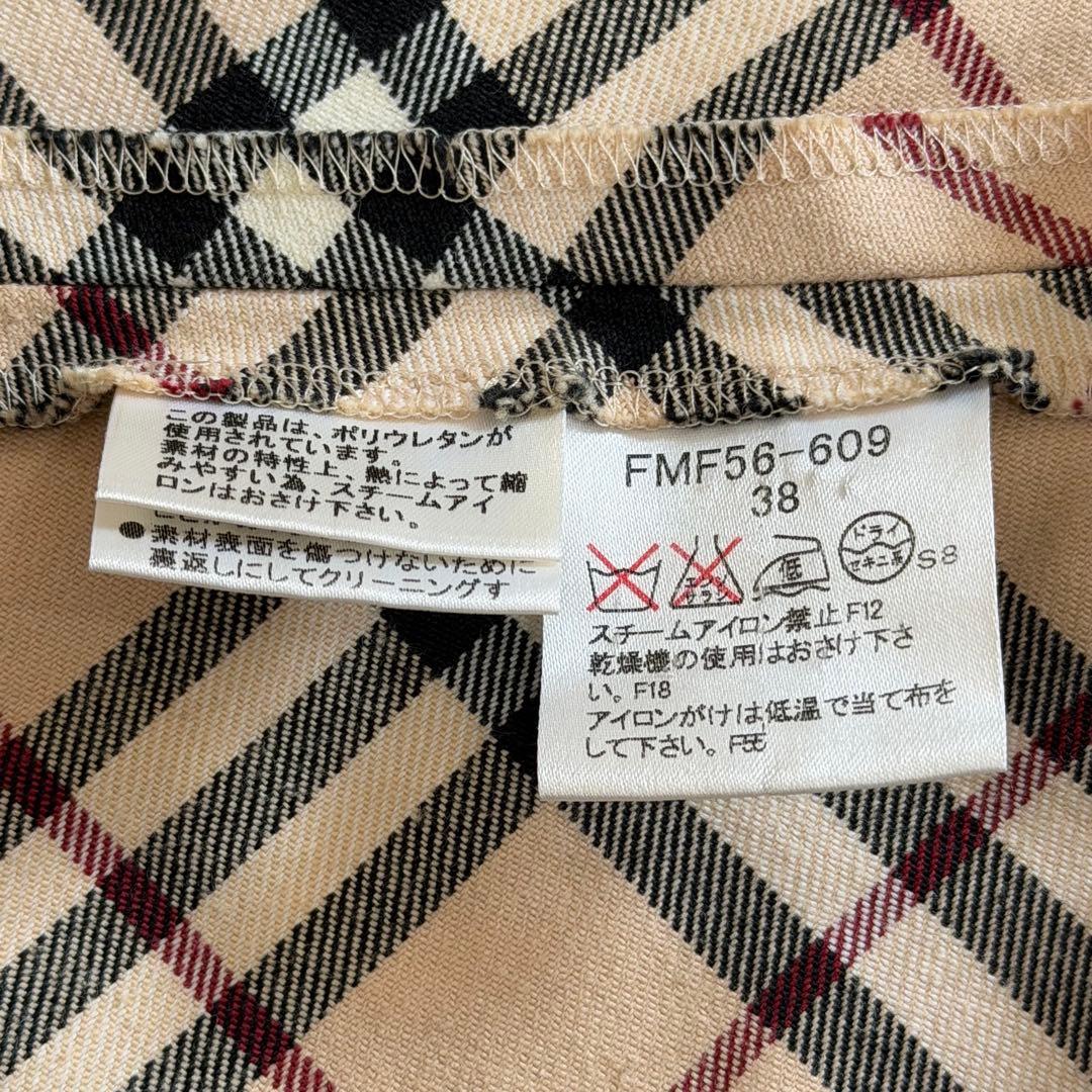 バーバリーブルーレーベル　ノースリーブワンピース　ノバチェック　フルジップ　M