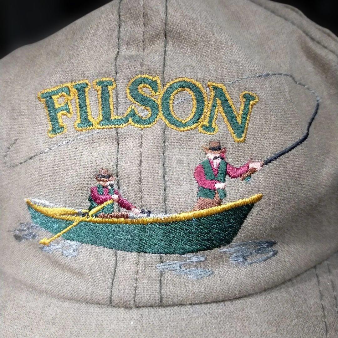 FILSON 釣り刺繍キャップ ベージュ
