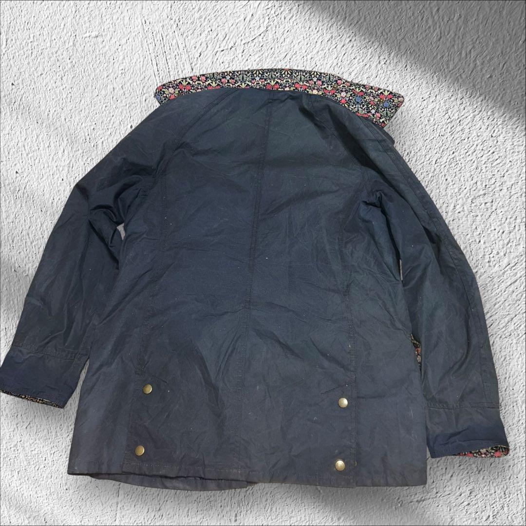 [希少]BARBOUR 花柄 オイルドジャケット ユニセックス 刺繍ロゴグランジ