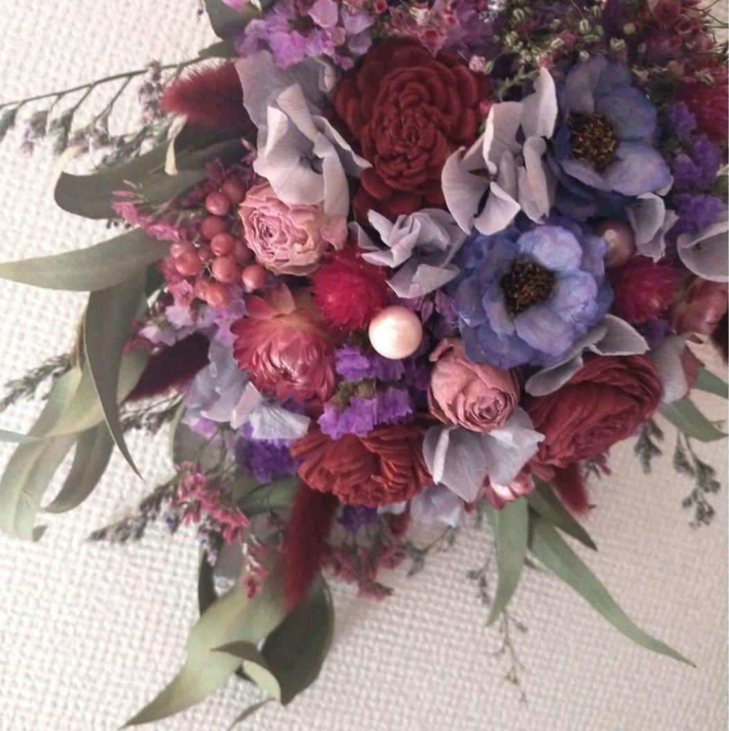 ♡秀和ページ♡ドライフラワースワッグpink&Red•*¨*•♬♡