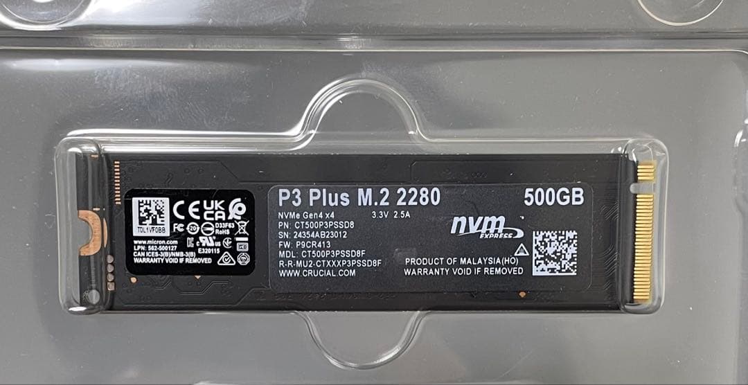 内蔵型SSD crucial M.2 SSD 2280 PCIe 4.0 500GB MVMe