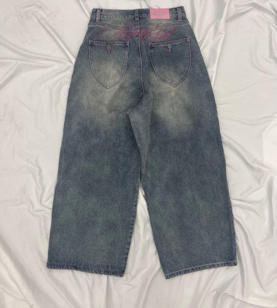 パンツ 9090 Ninety Girl Logo Buggy Denim Pants