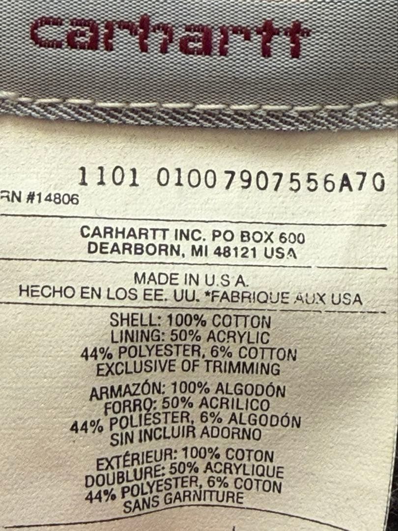 り*ん様 Carhartt ダックベスト　USA製　希少　カーキ　M