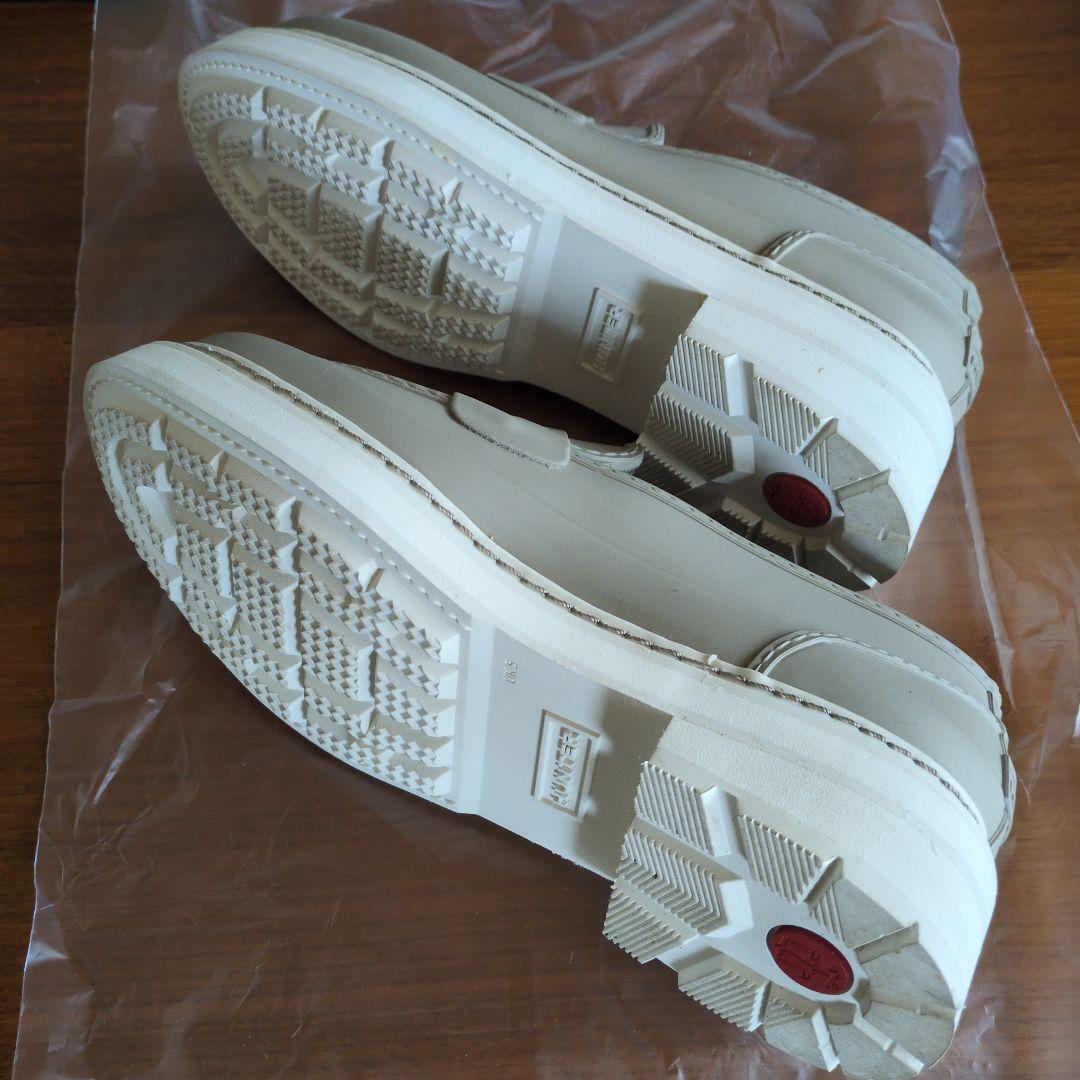 美品★Hunterレディースリファインスティッチペニーローファー&新品バッファ