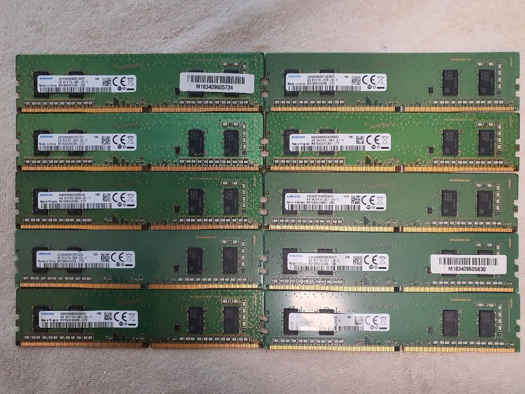 samsung DDR4 4GB デスクトップPCメモリー 10枚まとめ売り