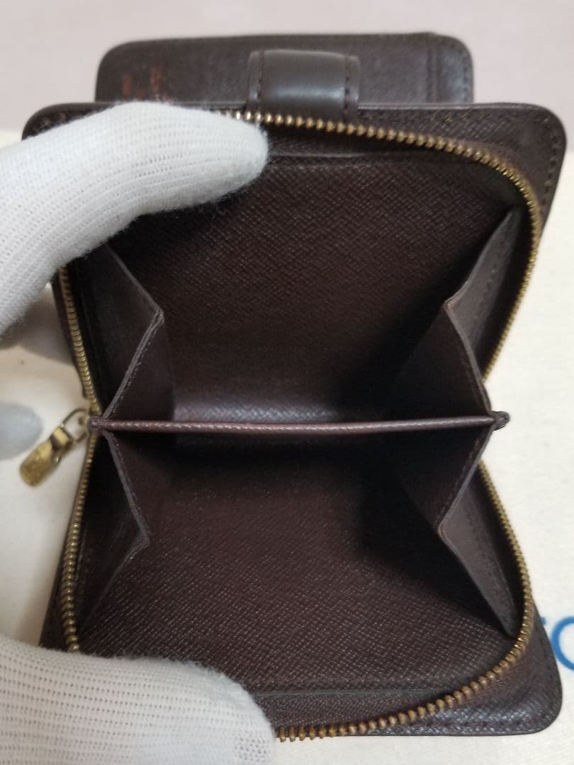 【美品】ルイヴィトン ダミエ コンパクトジップ 二つ折り財布