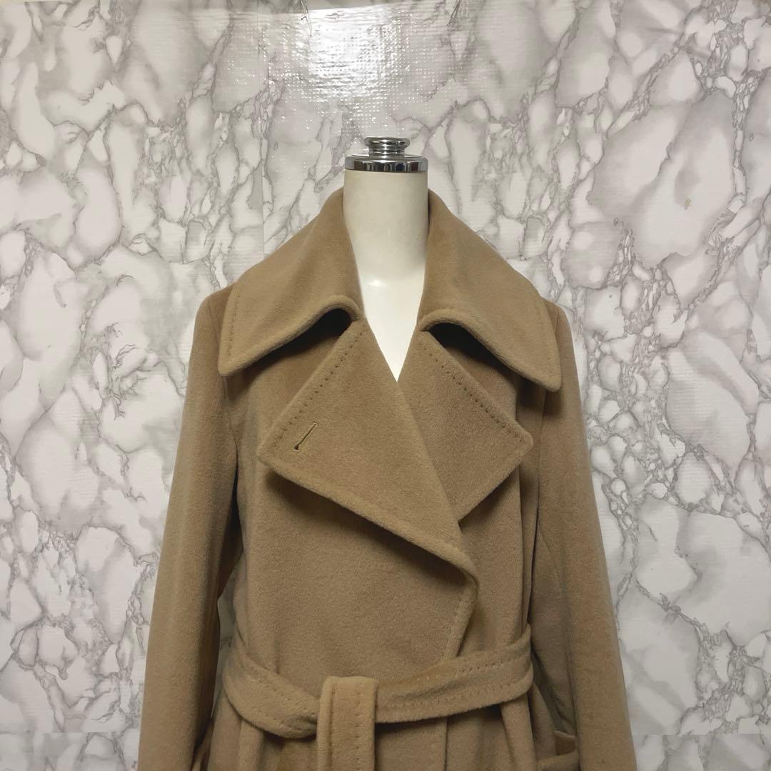 極上品　Max Mara デザインロングコート　カシミヤ混合　ガウン　イタリア製