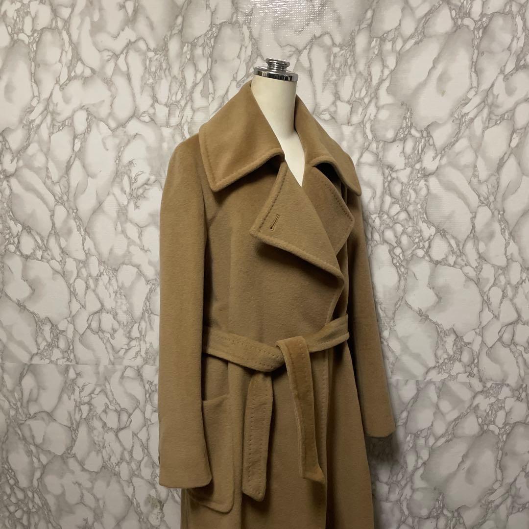 極上品　Max Mara デザインロングコート　カシミヤ混合　ガウン　イタリア製