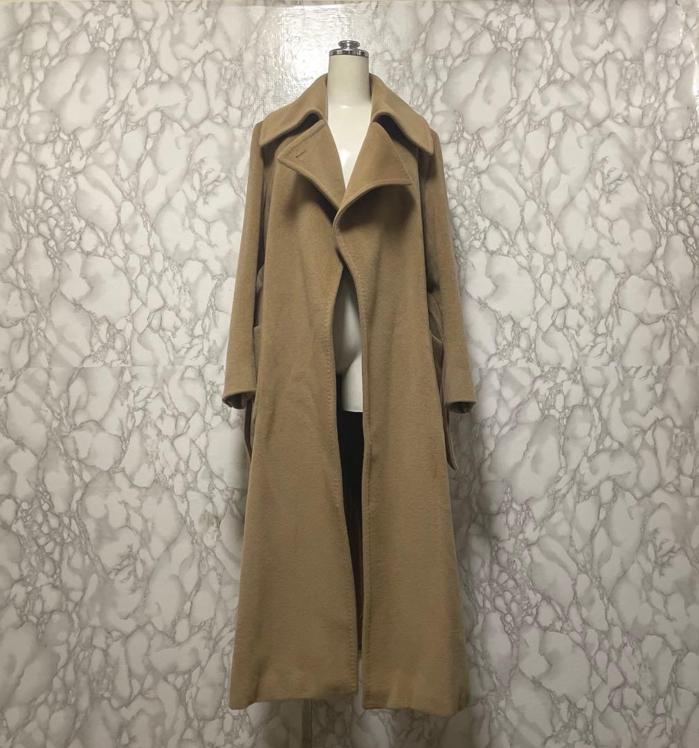 極上品　Max Mara デザインロングコート　カシミヤ混合　ガウン　イタリア製