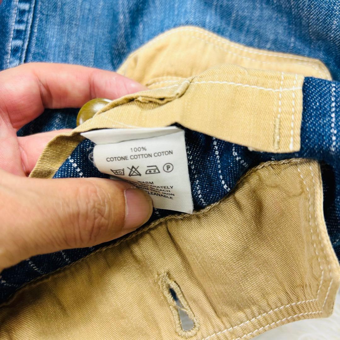 KAPITAL デニム地 ヒッコリー ベスト ストライプ フラップポケット