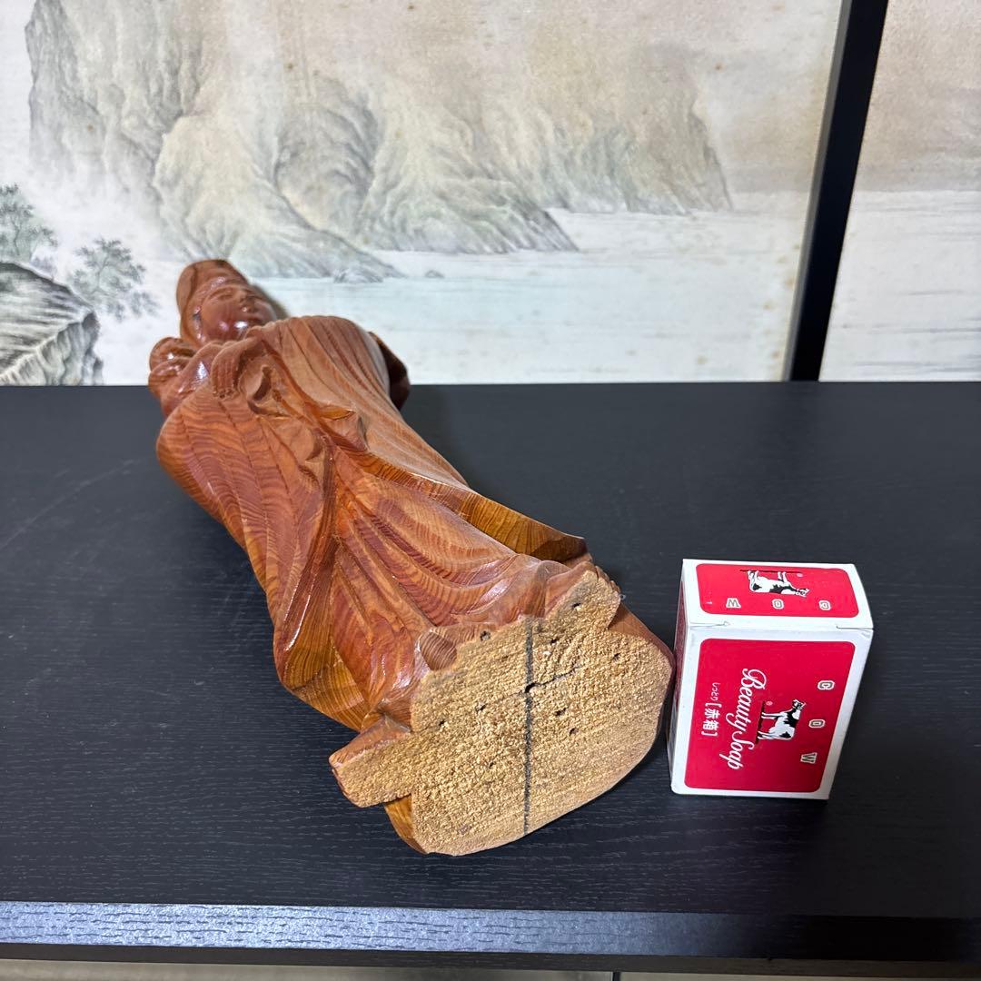 観音菩薩 木彫　仏像 彫刻　開運　風水　置物　縁起物　インテリア　子安観音