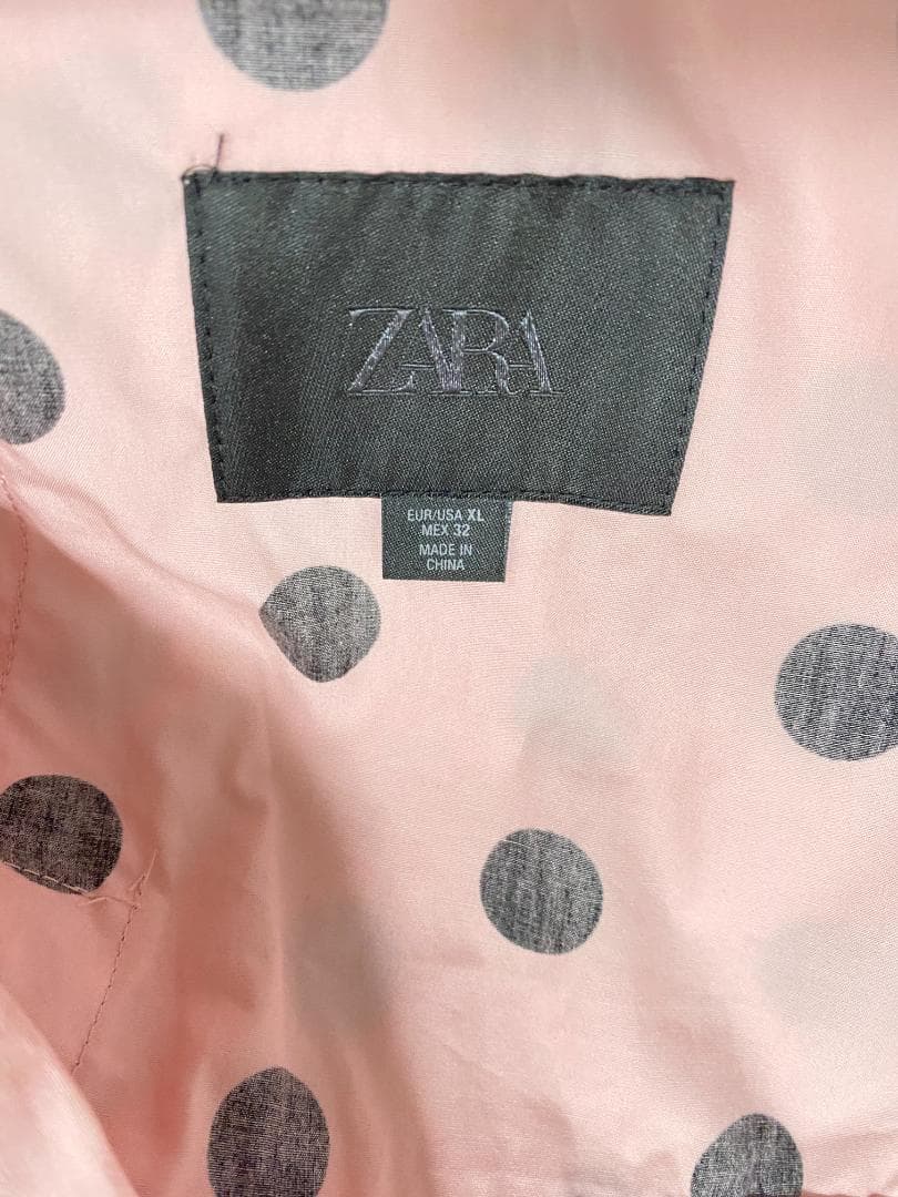 完売品 ZARA ドットプリントジャケット ライトピンク XL 水玉