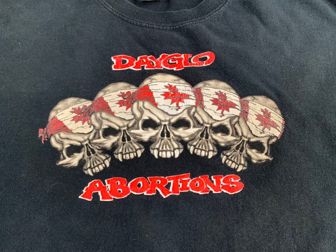 00s“GILDAN”ロングスリーブTシャツ ロンT バンT スカル XL 褪色
