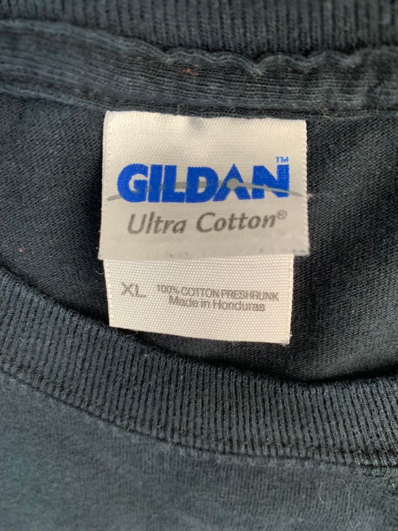 00s“GILDAN”ロングスリーブTシャツ ロンT バンT スカル XL 褪色