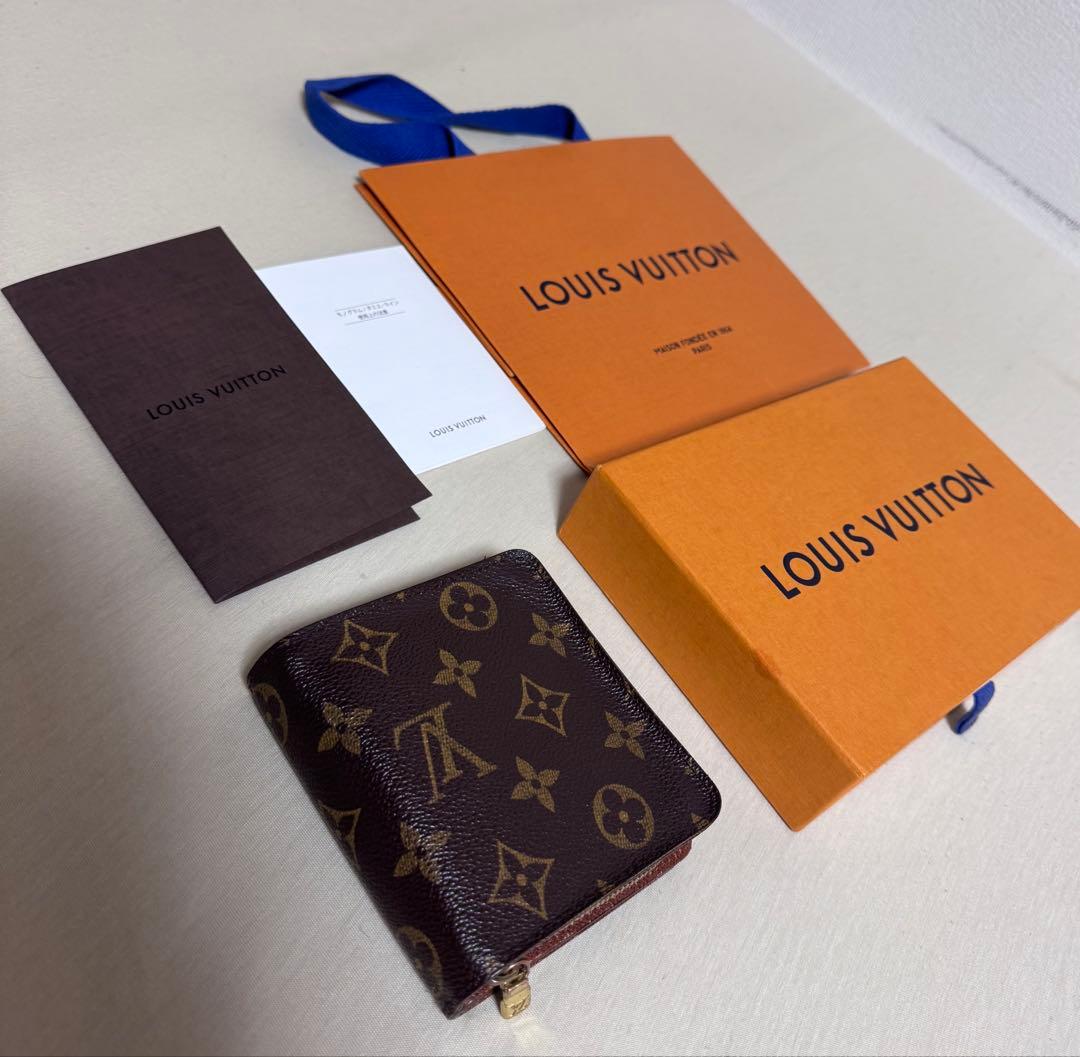 極美品　正規品　ルイヴィトン　コンパクトジップ　折財布　モノグラム
