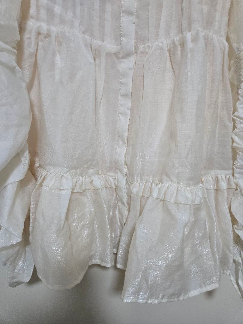 ワンピース Bell0414 Sheer ribbon frill one-piece