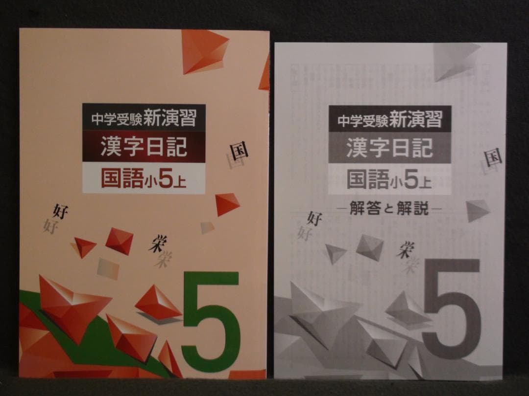 中学受験 新演習 漢字日記 ＆ 計算日記 小５-上下　４冊セット　解答付 ５年