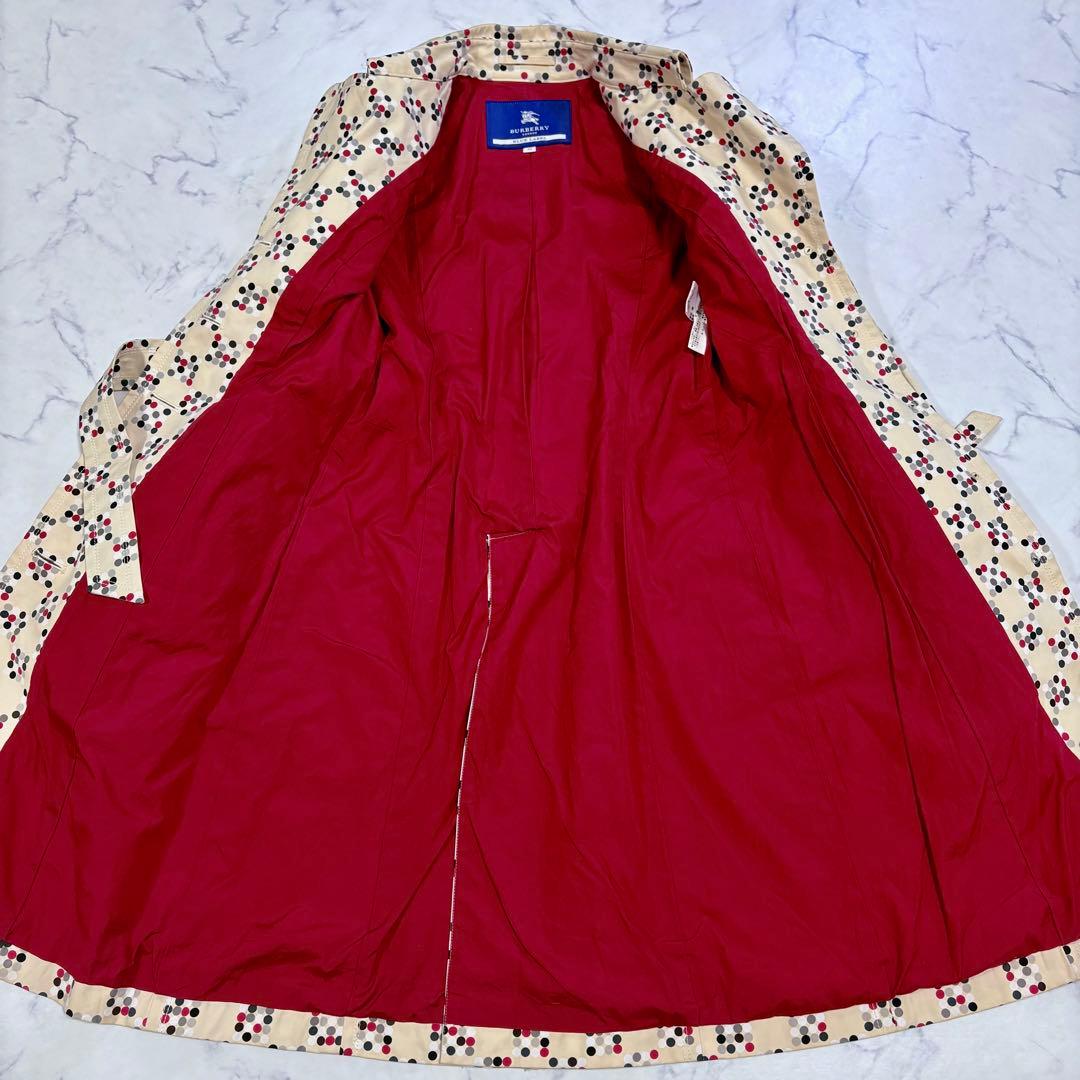 超希少 美品 バーバリーブルーレーベル トレンチコート 水玉 ドット 38 M