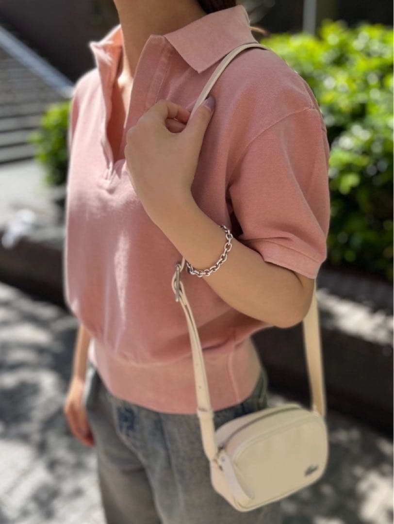 LACOSTE ラコステ ナチュラルダイスキッパーネックポロシャツ ブラウス