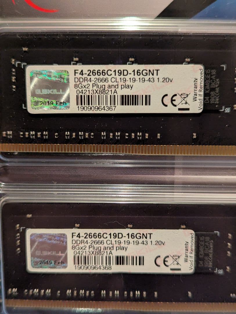DDR4 2666 8GB✕2 16GB デスクトップ用メモリー