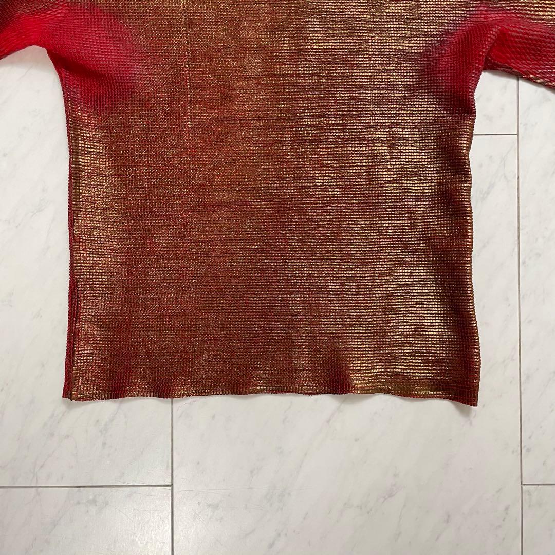 ISSEY MIYAKE プリーツ半袖カットソー ハイネック ラメ 3