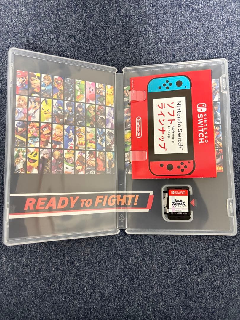 【ケース付き】(付属品全有) Nintendo Switch本体 青赤+スマブラ
