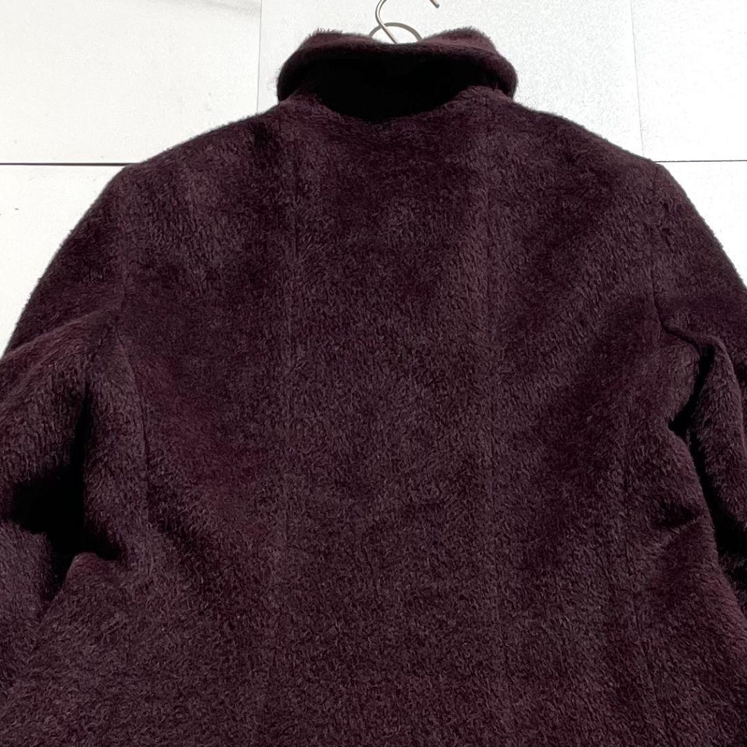 極美品 MaxMara 白タグ近年モデル アルパカシャギー ロングコート 40