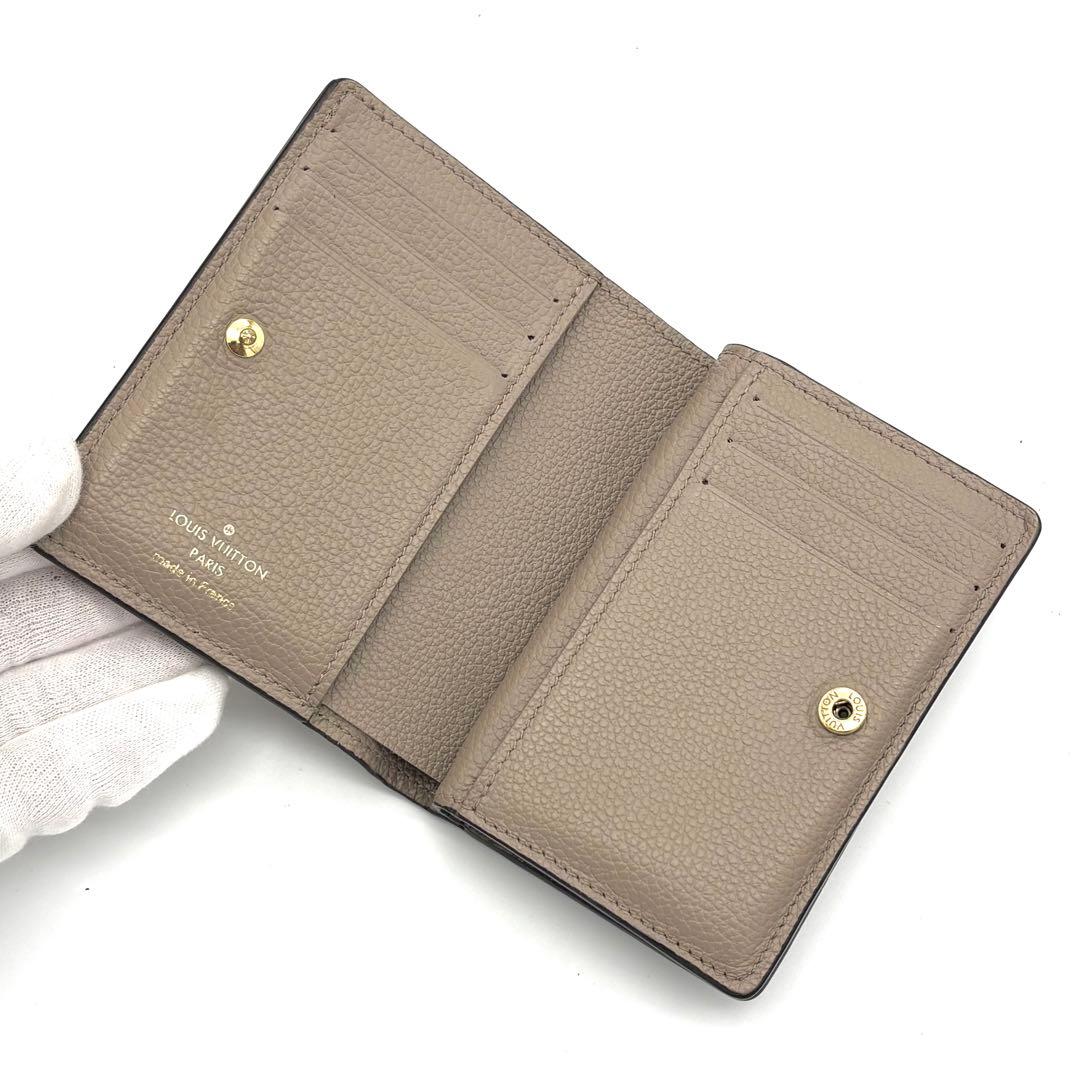 【超美品】ルイヴィトン アンプラント クレア ベージュ 二つ折り財布 付属品あり