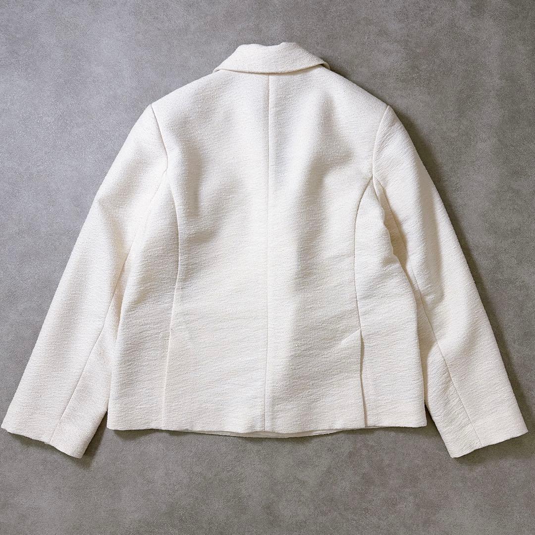 美品 COHINA スリットスリーブツイードジャケット オフホワイト