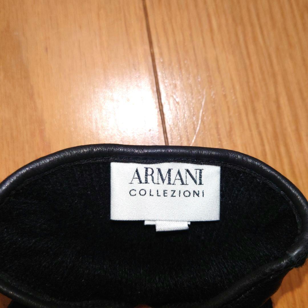 美品 ARMANI COLLEZIONI カシミヤ ラムレザー 手袋 アルマーニ