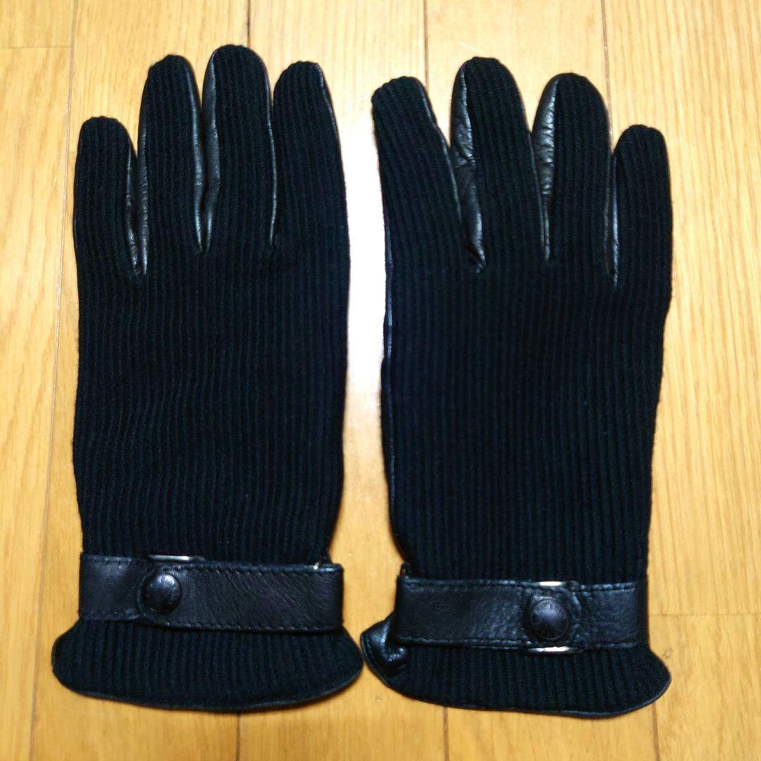 美品 ARMANI COLLEZIONI カシミヤ ラムレザー 手袋 アルマーニ