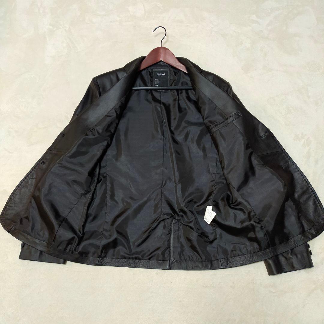美品　safari HOMME　羊革　オールレザーテーラードジャケット　Lサイズ