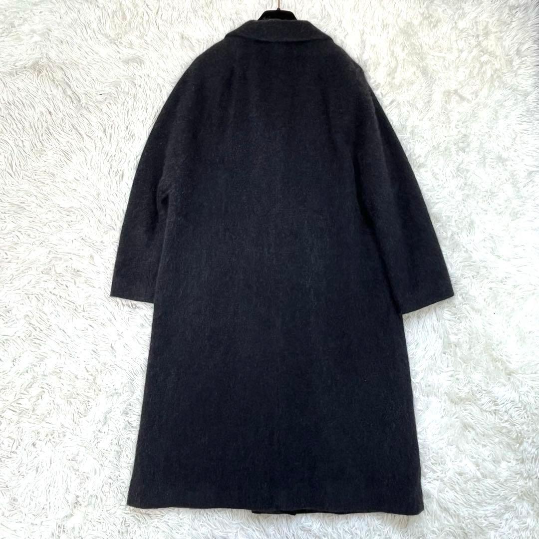 洋服屋　チェスターコート　ロングコート　アンゴラ混　フランス製レース　L
