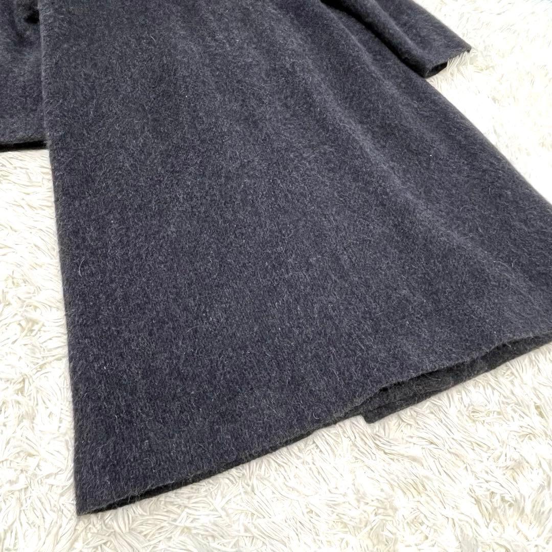 洋服屋　チェスターコート　ロングコート　アンゴラ混　フランス製レース　L