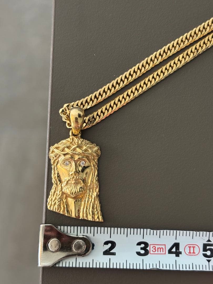 18金 ネックレス 60cm ジーザストップ ペンダント 総重量32.13g