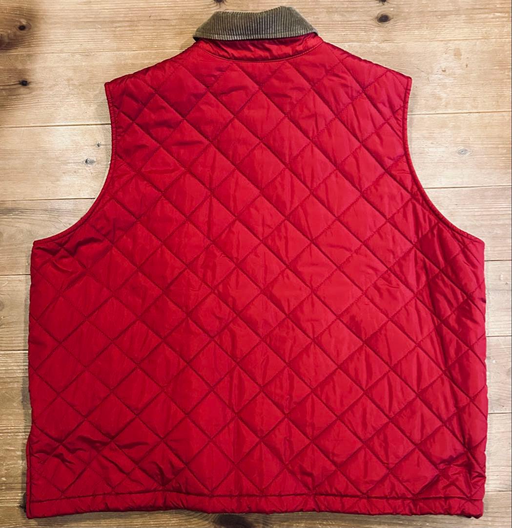 ベスト 古着 90s Lauren ローレン 赤 キルティング XL 極美品