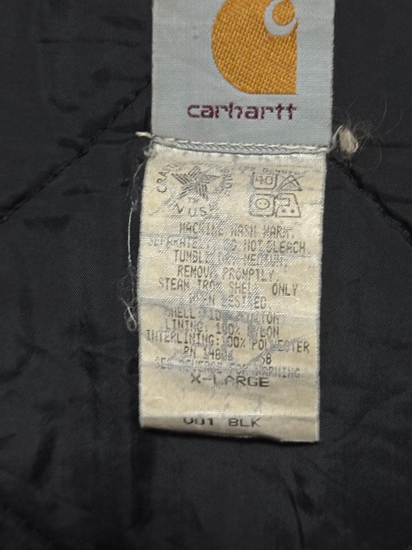 90s Carhartt カーハート ダックベスト ブラック 腰ゴム