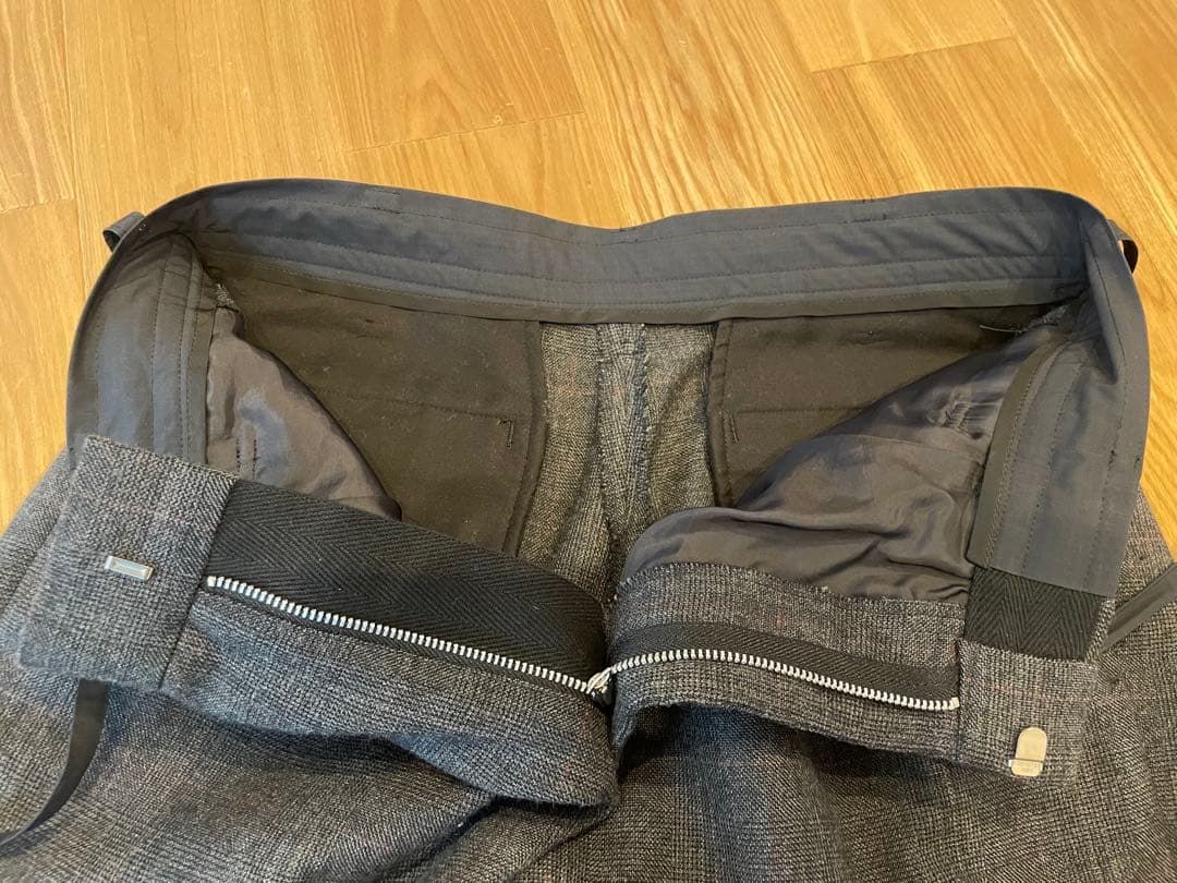 sacai 22AW ガンクラブチェック ウールパンツ 2