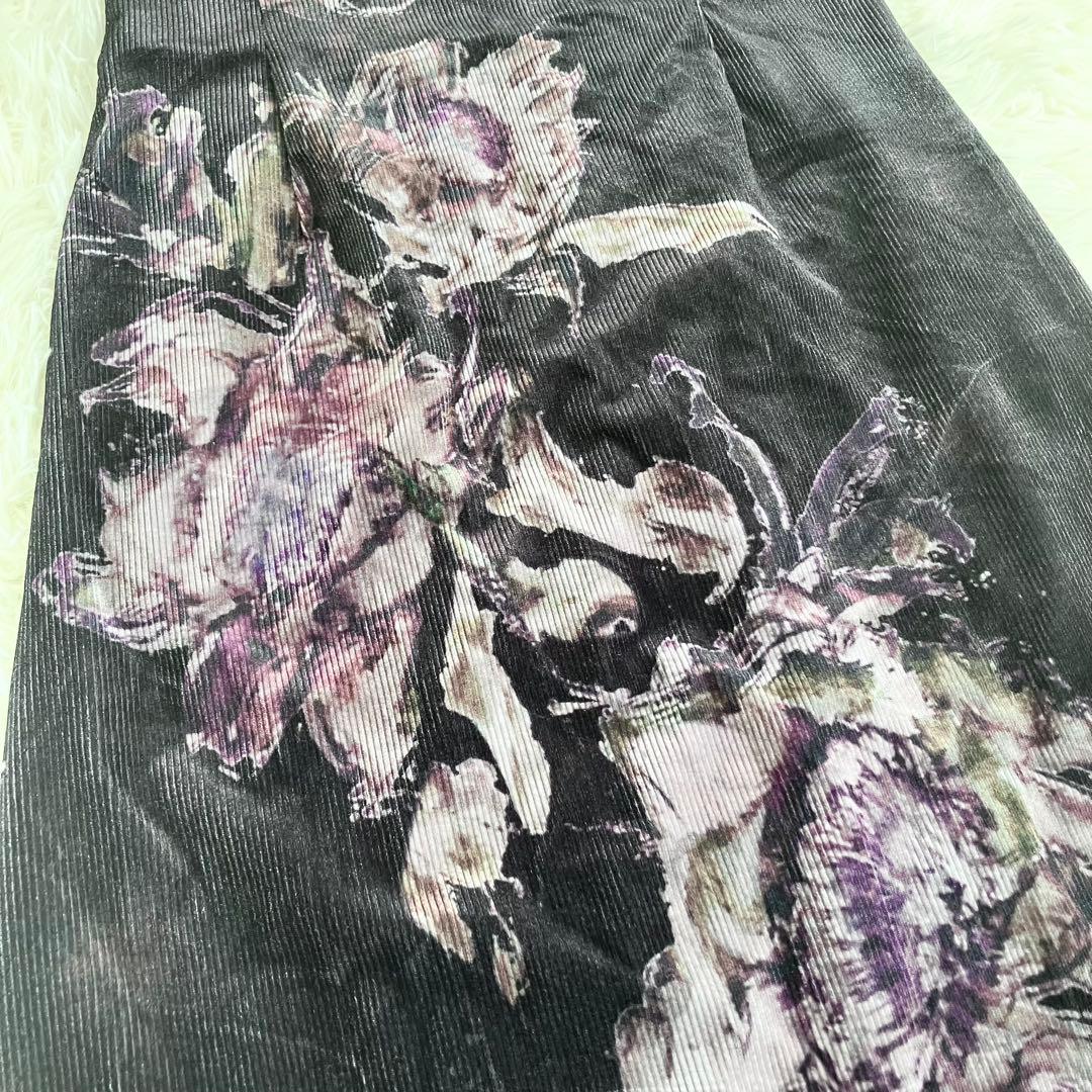 Ameri　DRY FLOWER VELOUR SKIRT
