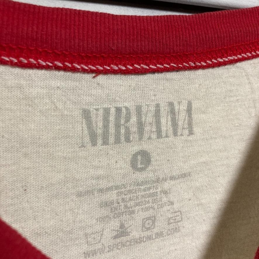 BOMW リンガー Tシャツ 古着 白 ニルバーナ NIRVANA にこ バンド