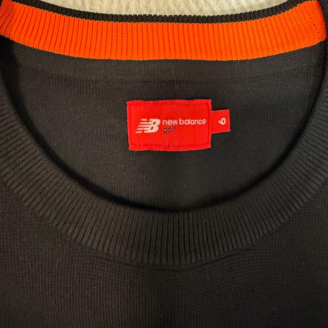 new balance ゴルフ セーター 黒/オレンジ