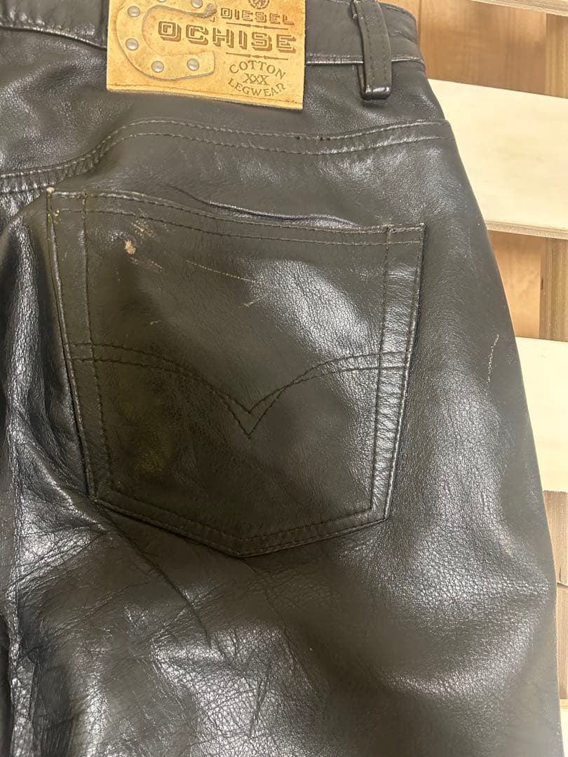 DIESEL OCHISE ブラック 本革レザーパンツ