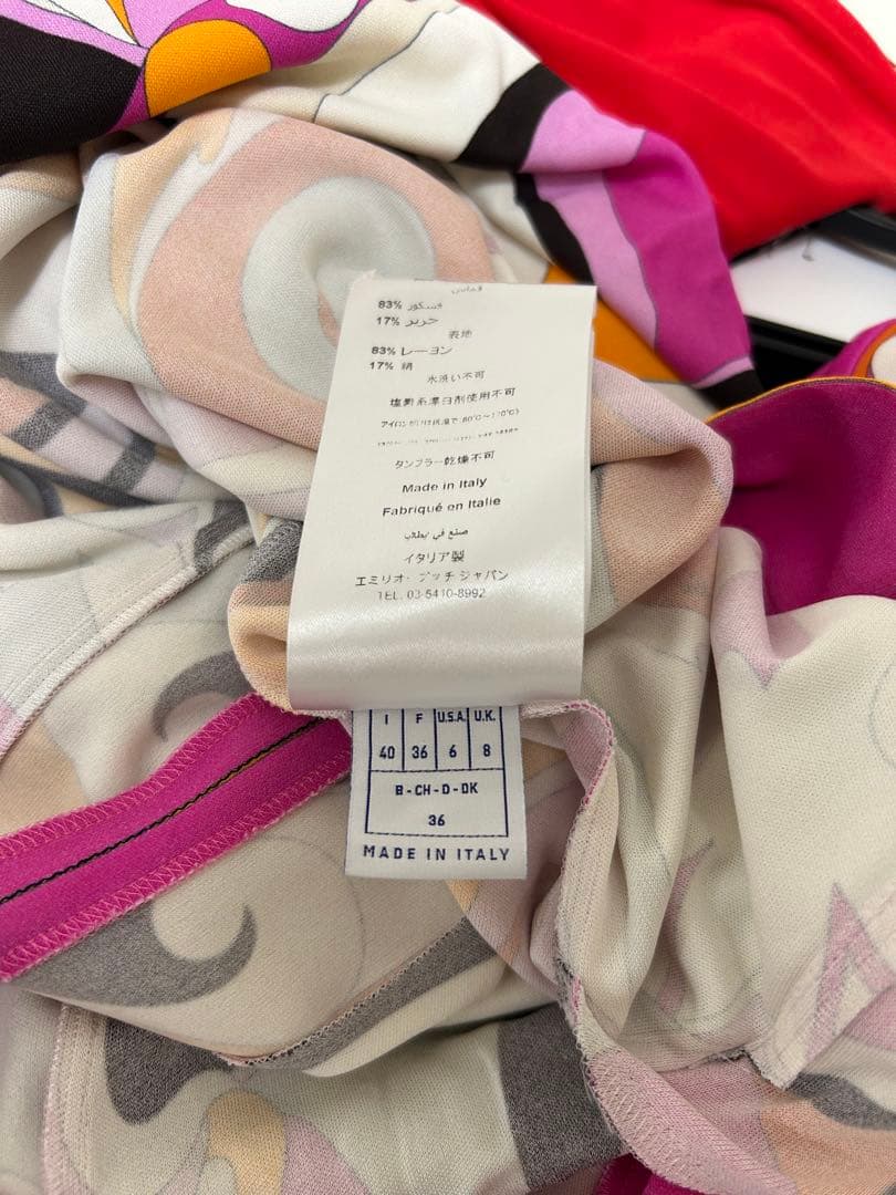 EMILIO PUCCI レッド 半袖ワンピース サイズ36