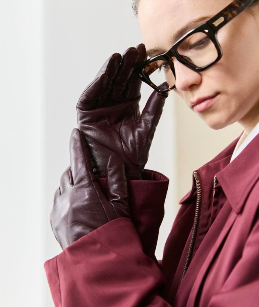 Sheep Leather Minimal Gloves/ワイン/サイズ2