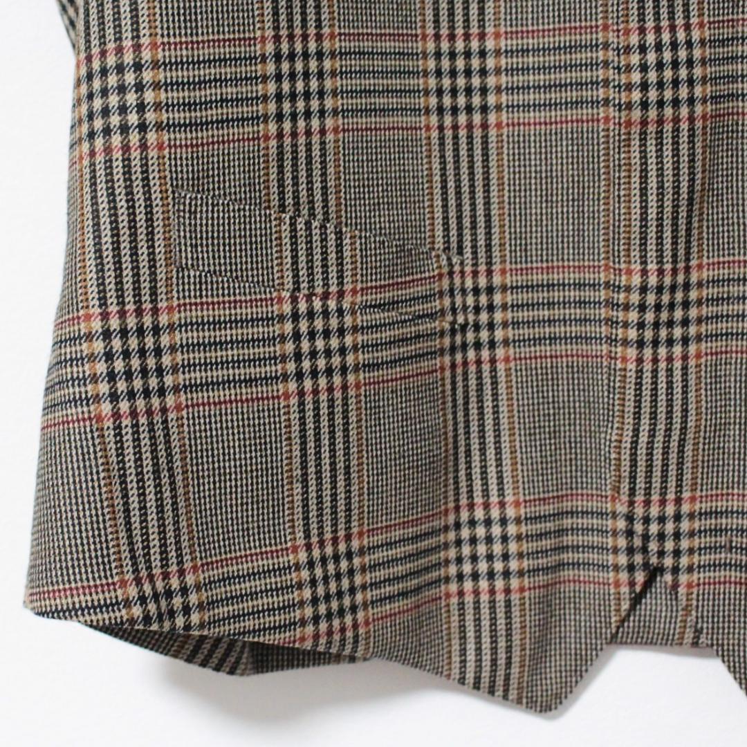 新品 ランバンコレクション 44000円 比翼ボタン グレンチェックベスト XL