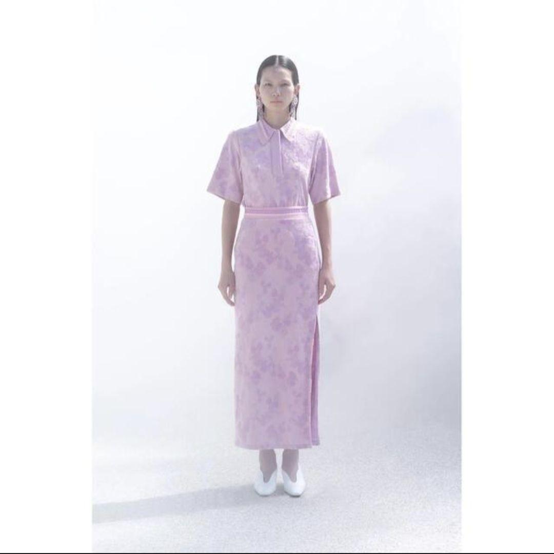 トップス Flowered Velour Jacquard Polo Shirt